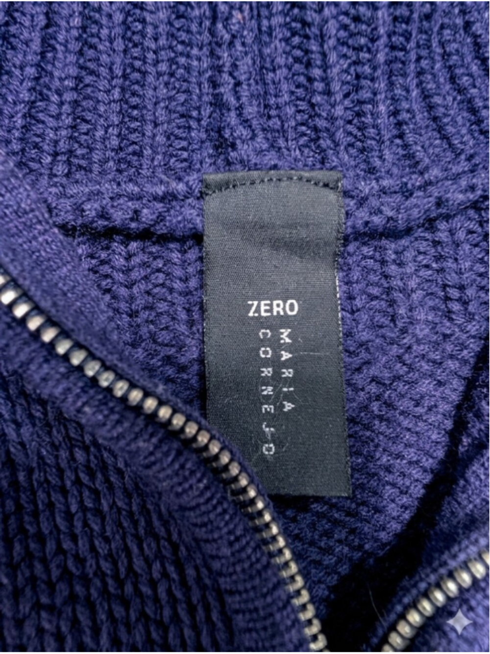 Zero + Maria Cornejo Merino Wool Hooded Zip Cardigan Purple Ruched S - Picture 2 of 16